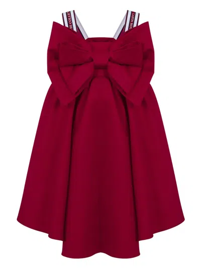 Lapin House Babies' Bow-embellished Dress In Red