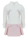 Lapin House Bow-embellished Pleated Dress In Pink