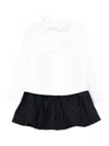 Lapin House Bow-embellished Polka-dot Skirt In Blue