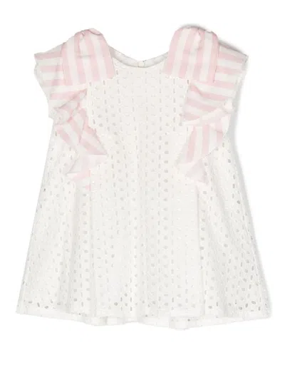 Lapin House Kids' Broderie Anglais Mini Dress In White