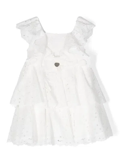 Lapin House Babies' Broderie-anglaise Cotton Dress In White
