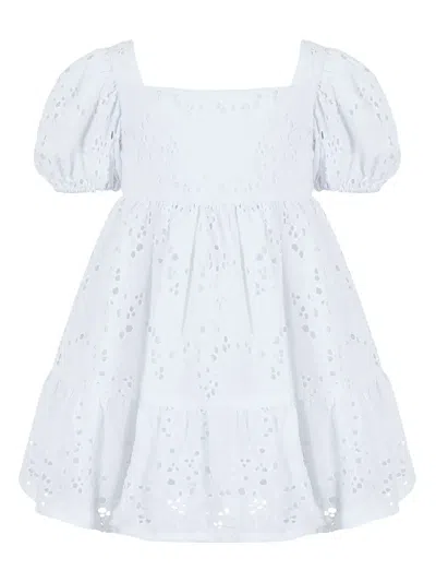 Lapin House Kids' Broderie Anglaise Cotton Dress In White
