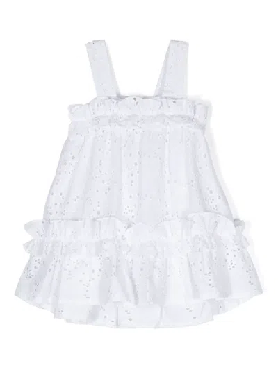 Lapin House Kids' Broderie-anglaise Dress In White
