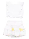 Lapin House Broderie-anglaise Shorts Set In White