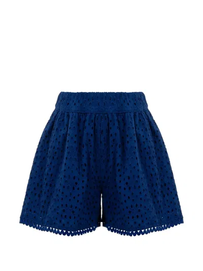 Lapin House Kids' Broderie Shorts In Blue