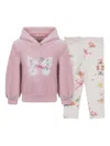 Lapin House Butterfly-print Velour Tracksuit In Pink