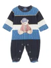 Lapin House Cable-knit Teddy-print Pyjamas In Blue