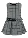 Lapin House Check-print Embellished Dress In Black