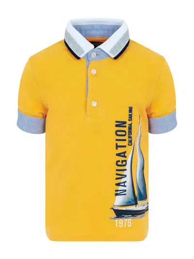 Lapin House Kids' Cotton Polo Shirt In Yellow