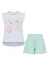 Lapin House Printed Shorts Set In 绿色