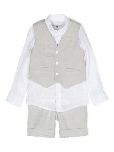 Lapin House Babies' Elasticated-waist Turn-up Brim Shorts In White
