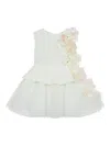 Lapin House Floral-appliqué Dress In 白色