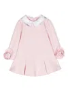 Lapin House Floral-appliqué Pleated Dress In Pattern
