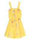 Lapin House Floral-print Draped Playsuit In Yellow