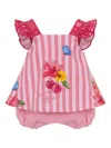 Lapin House Floral-print Dress In ピンク