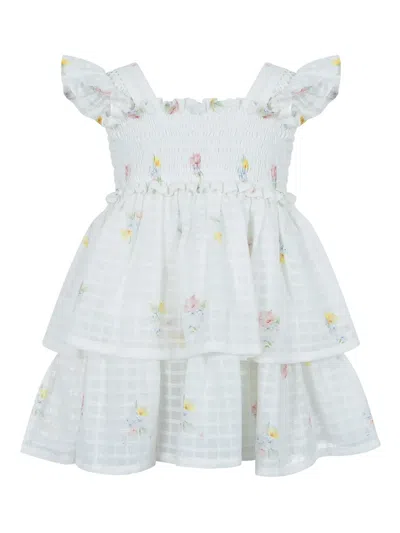 Lapin House Kids' Floral-print Dress In White