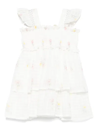 Lapin House Babies' Floral-print Dress In White