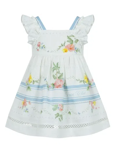 Lapin House Babies' Floral-print Dress In White
