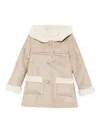 Lapin House Floral-print Hooded Coat In Neutral