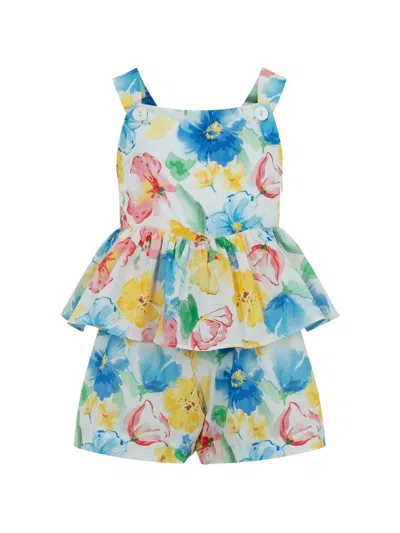 Lapin House Kids' Floral-print Playsuit In Animal Print