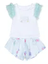 Lapin House Floral-print Short Set In 白色