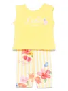 Lapin House Floral-print Short Set In Yellow