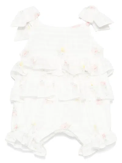 Lapin House Babies' Floral-print Shorties In White