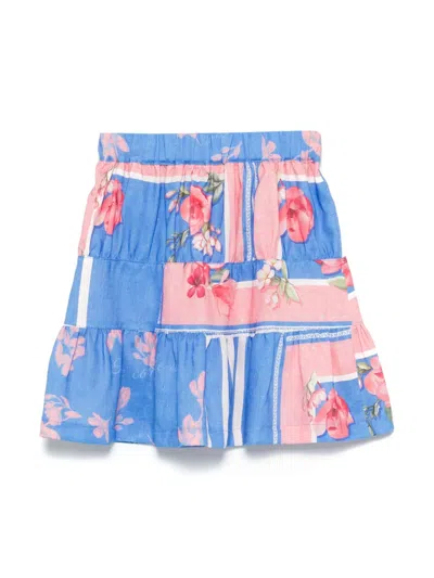 Lapin House Kids' Floral-print Skirt In Pink