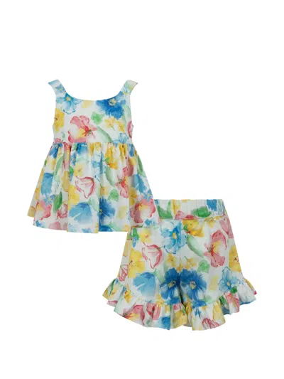 Lapin House Floral Ruffle Shorts Set In Multi