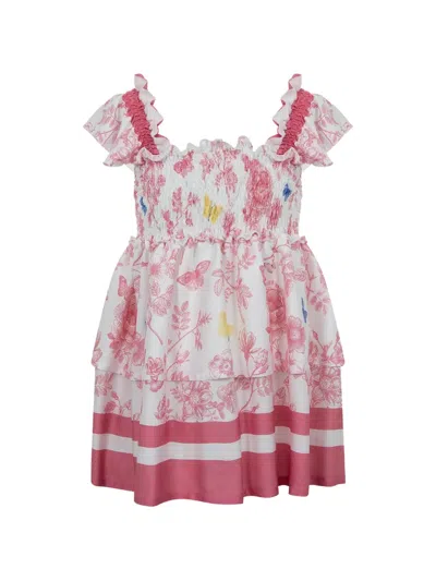 Lapin House Kids' Floral-print Dress In White