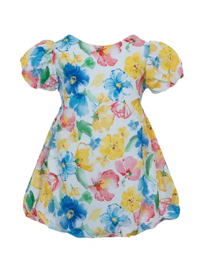Lapin House Kids' Floral-print Puff-sleeve Dress In Animal Print