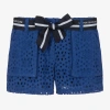 LAPIN HOUSE GIRLS BLUE COTTON BRODERIE ANGLAISE SHORTS