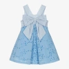 LAPIN HOUSE GIRLS BLUE COTTON BRODERIE DRESS