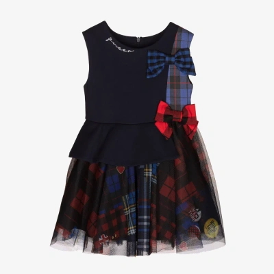 Lapin House Babies' Girls Blue Jersey &tulle Dress