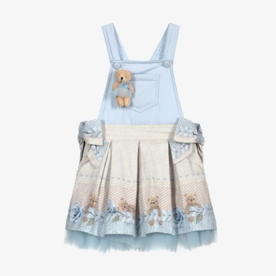 Lapin House Babies' Girls Blue Teddy Pinafore Dress