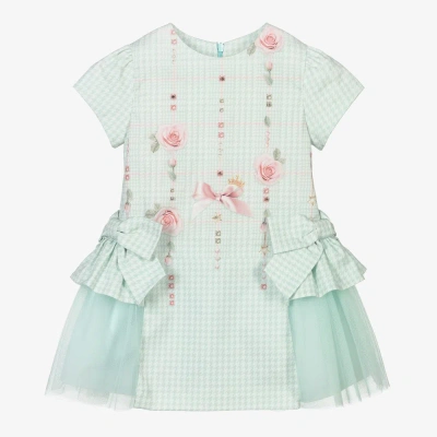 Lapin House Babies' Girls Green Houndstooth Dress