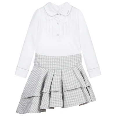 Lapin House Babies' Girls Grey & Ivory Skirt Set In Gray