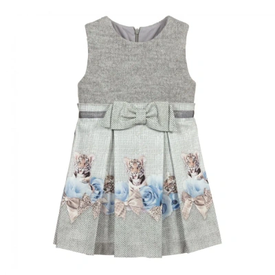 Lapin House Babies' Girls Grey Dress With Tiger Print