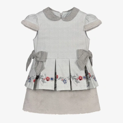 Lapin House Babies' Girls Grey Houndstooth Dress