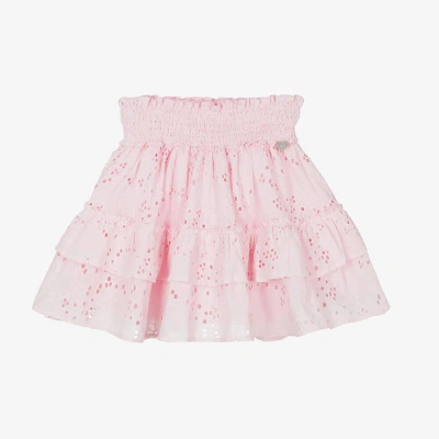 Lapin House Kids' Girls Pink Broderie Anglaise Skirt