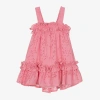 LAPIN HOUSE GIRLS PINK COTTON BRODERIE ANGLAISE DRESS