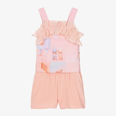 Lapin House Kids' Girls Pink Cotton Towelling Shorts Set