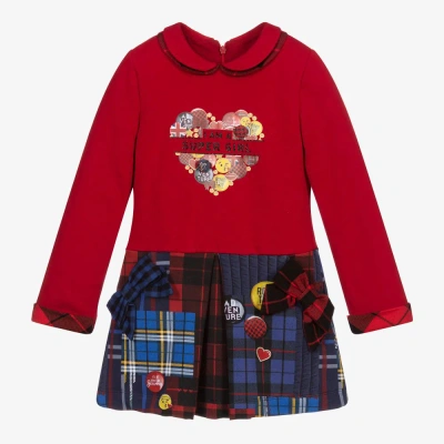 Lapin House Babies' Girls Red & Blue Jersey Dress