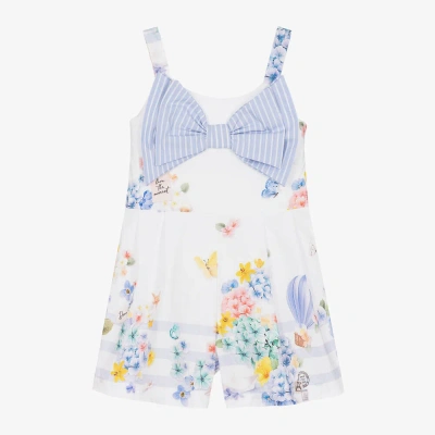 Lapin House Kids' Girls White Floral Cotton Playsuit
