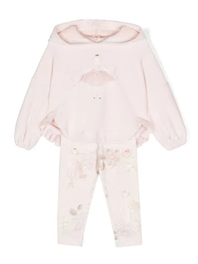 Lapin House Kids' Graphic-print Cotton-blend Tracksuit In Pink