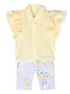 Lapin House Graphic-print Cotton Trousers Set In Yellow