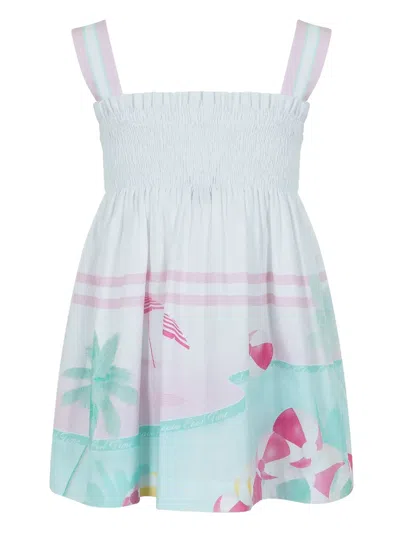 Lapin House Kids' Graphic-print Mini Dress In White
