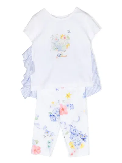 Lapin House Kids' Graphic-print Panelled Tracksuit In White