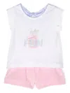 Lapin House Graphic-print Piled Shorts Set In Pink