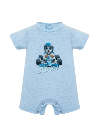 Lapin House Babies' Graphic-print Romper In Blue